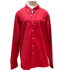 Ralph Lauren sz XXL red cotton button down long sleeve shirt